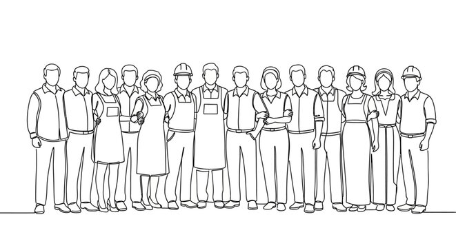Diverse group of people standing together.