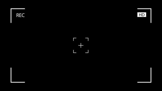  illustration footage of video recorder camera screen with 4K resolution, Alpha background
