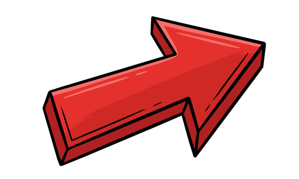 Cartoon style red arrow illustration