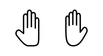 Obraz premium Hand icon symbol for apps and websites. hand sign and symbol. palm