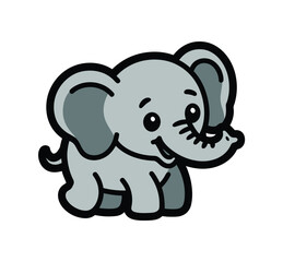 Naklejka premium Elephant cartoon character design concept.