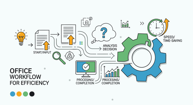 Business Efficiency Workflow Process Diagram.