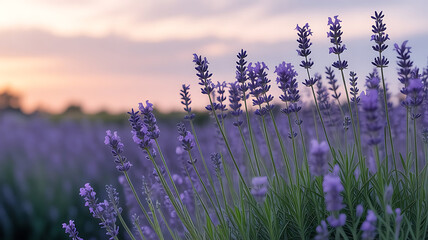 Fototapeta premium lavender field at sunset