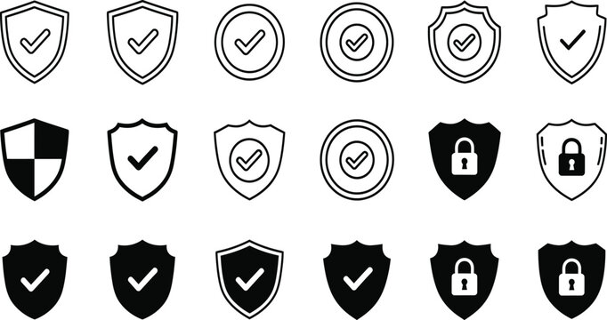 black shield icon with white checkmark