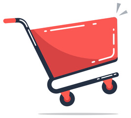 Shopping cart modern flat vector icon design with clean lines and minimal style © Graphic Assets