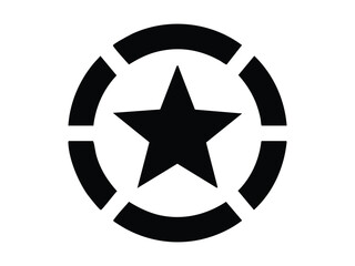 Black star inside a segmented circle, a classic military insignia often associated with the U.S. Army Air Forces from World War II. © Orko Talukdar