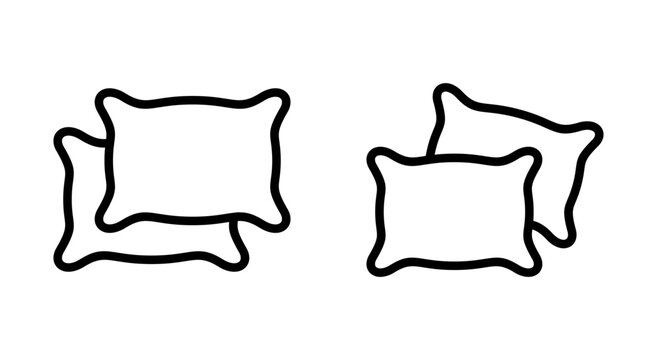 Pillow icon symbol for apps and websites. Pillow sign and symbol. Comfortable fluffy pillow