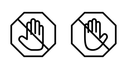 Obraz premium Stop icon symbol for apps and websites. stop road sign. hand stop sign and symbol. Do not enter stop red sign with hand