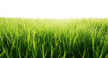 Obraz premium Lush green grass field with sunlight a vibrant natural scene