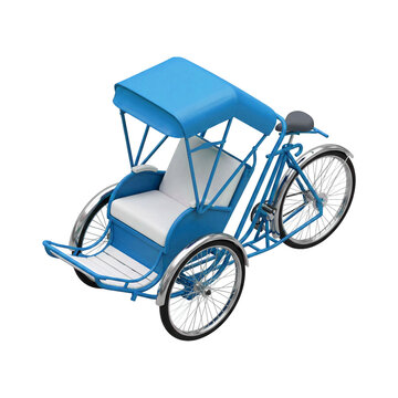 Cambodian Cyclo - Blue Cycle Rickshaw