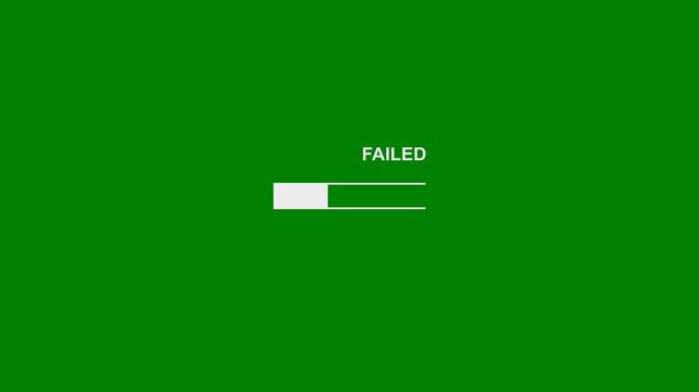 Fail, Failed, Failure, Unsuccessful, Bad Performance, Poor Result - Metrics and Performance concept - minimal motion graphics clip, Green Screen, foreground color 7.5% gray, Arial font