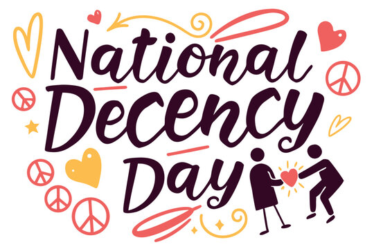 National Decency Day Cartoon Vector Art, Positive Behavior and Courtesy Theme