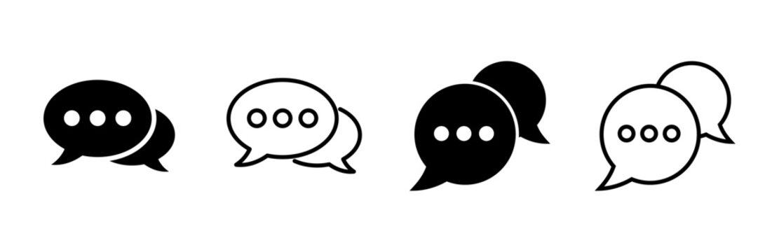 Chat icon set. speech bubble icon. comment icon vector. message. contact us