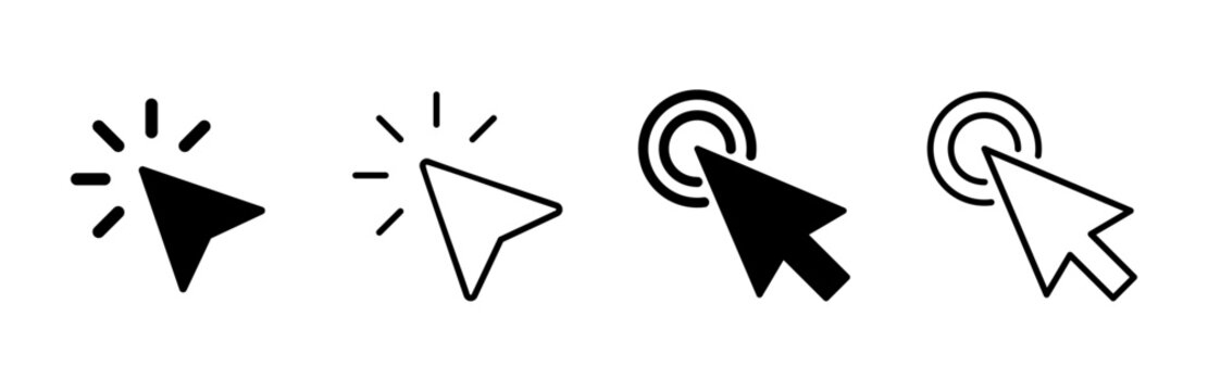 Click icon set. pointer arrow icon. cursor icon vector