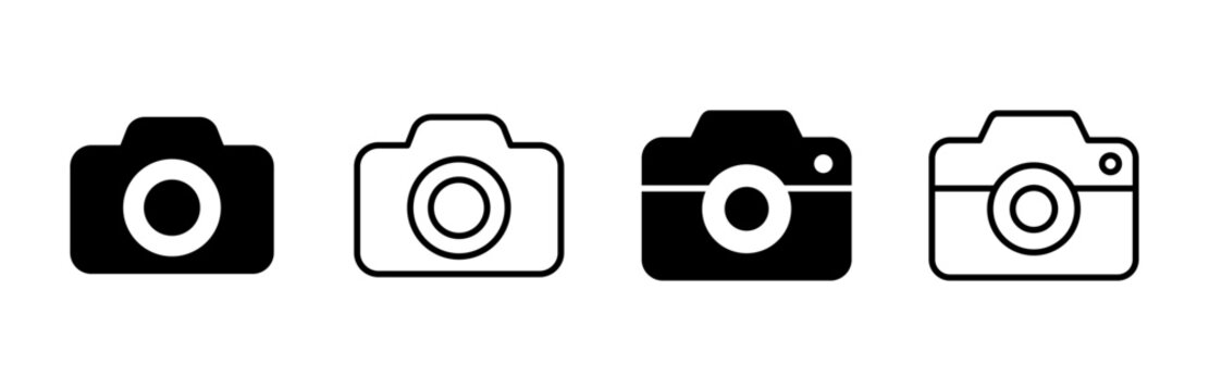 Camera icon set. photo camera icon. camera photography icon.