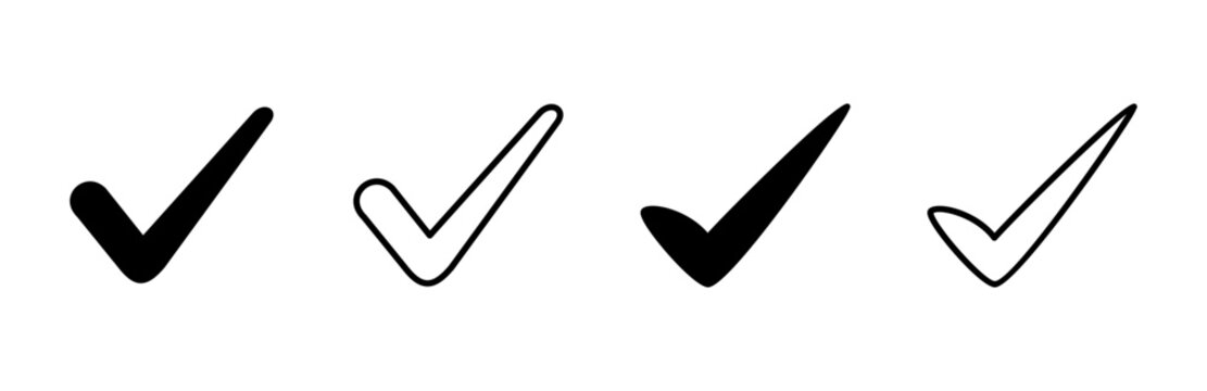 Check mark icon set. Check mark icon. Tick mark symbol vector