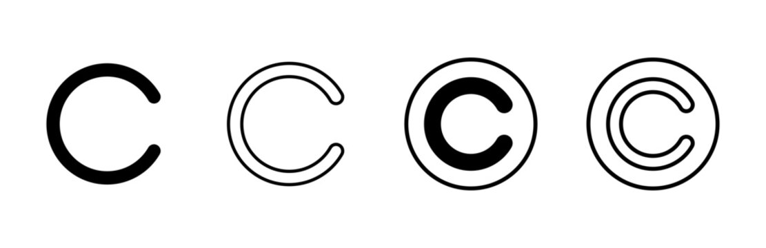 Copyright icon set. copyright symbols