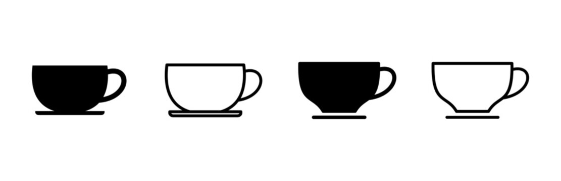 Coffee cup icon set. cup a coffee icon vector.