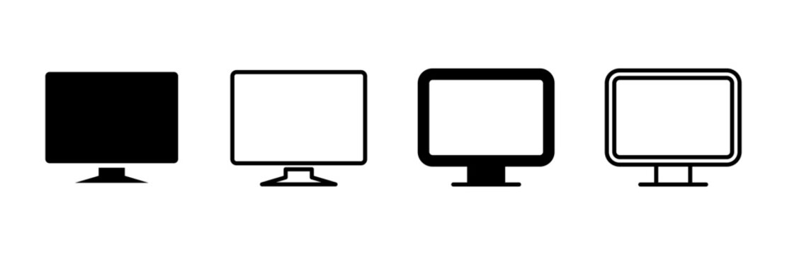 Computer icon set. computer monitor icon vector.