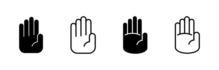 Fototapeta premium Hand icon set. hand vector icon, palm,click