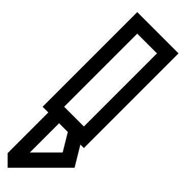 Knife slice cutter icon for editing, crafting, and layout design. Perfect for graphic design software, UI UX interfaces, web tools, stationery concepts, print layouts, and creative projects.