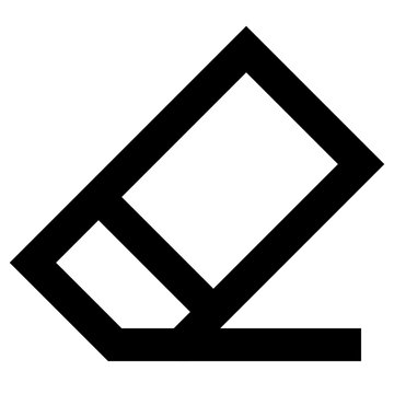 Eraser delete icon for editing and correction tasks. Perfect for design software, UI UX interfaces, drawing apps, stationery concepts, education tools, web projects, and print layouts.