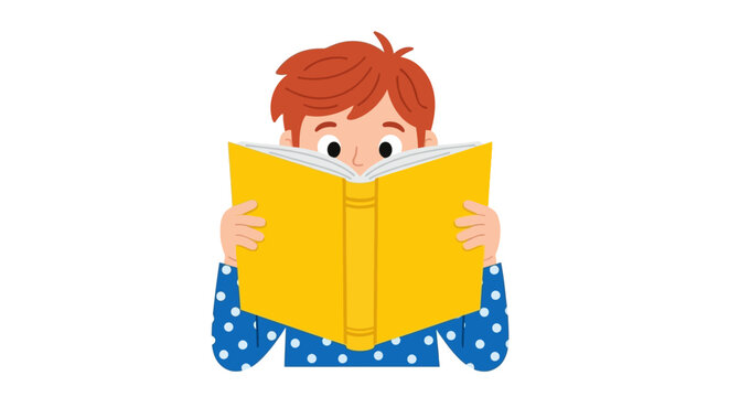 Peeking Over the Pages Flat Vector Illustration Celebrating World Book Day Fun