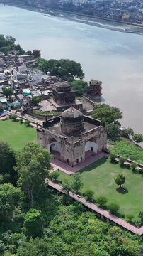 Vertical Aerial View of Chini Ka Rauza in Agra India