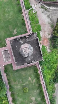 Vertical Aerial View of Chini Ka Rauza in Agra India