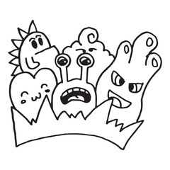 Obraz premium Handdrawn Doodle Monster