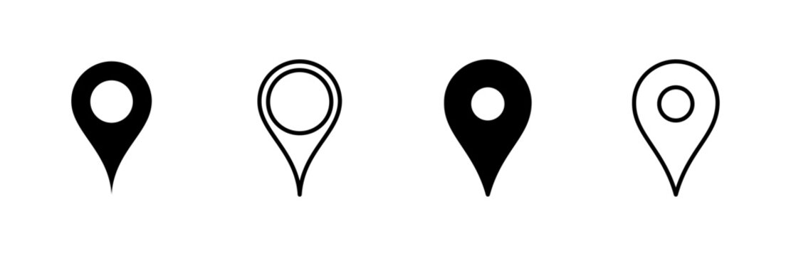 Pin icon set. Location icon vector. destination icon. map pin