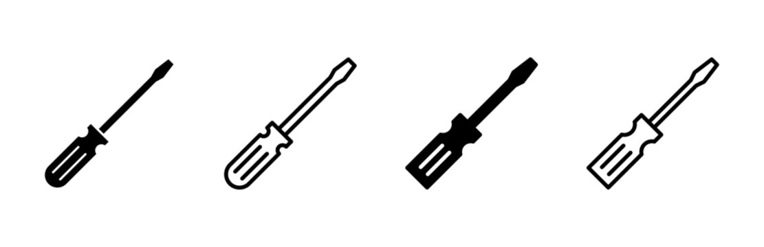 Screwdriver icon set. tools icon vector