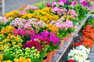 Fototapeta premium Kalanchoe flowers blooming in variety of colors
