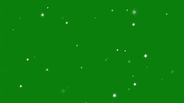 Twinkling stars green screen animation with sparkling night sky particles and glowing star overlay effect