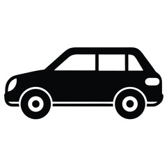 Fototapeta premium Colorful car icon on white background silhouette