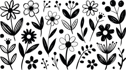 Flower doodles for stationery and greeting cards © Icons Queen