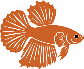 Betta fish profile with fins and scales © Icons Queen