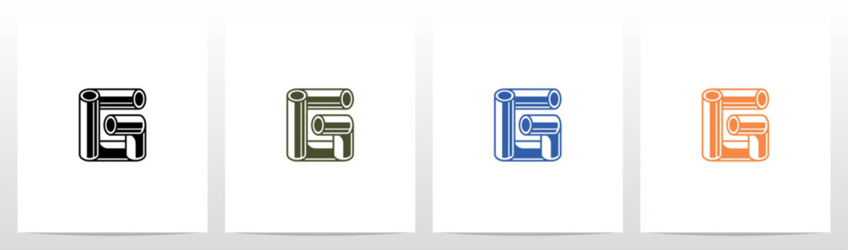 Pipes Cylinders Canister Letter Initial Logo Design G