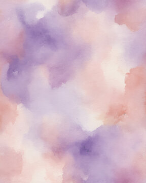 Watercolor pastel wash serenity dream calm blended hues lavender pink peach create an abstract cloudscape with soft diffusion and gentle texture