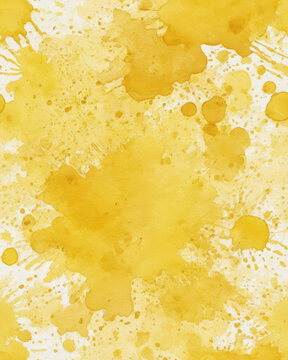 Yellow watercolor splash abstract texture background bright paint stain evokes sunny mood and creative vibe