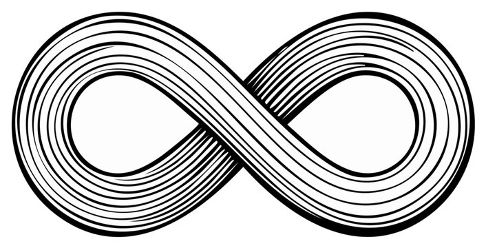 Abstract infinity symbol with wavy line art, elegant design