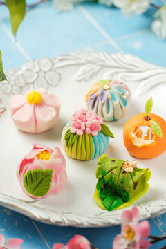 Wagashi nerikiri is a type of Japanese sweet that has a beautiful shape.