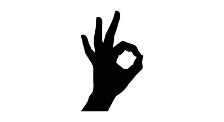 Obraz premium Silhouette of a hand making the ok gesture with fingers