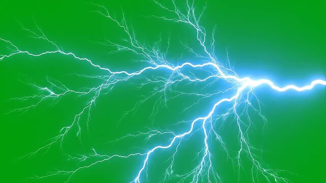 Lightning bolt on green background for commercial backgrounds, digital design, and advertising