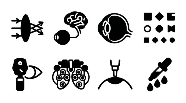 Set of Modern Vector Icons Featuring Abstract Technology and Science Elements for Digital Design