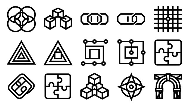 Collection of Modern Vector Icons for User Interface Design and Web Development