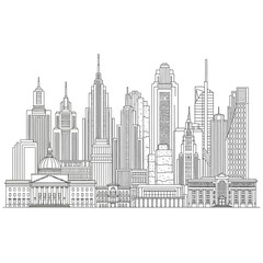 Fototapeta premium Modern City Skyline with Diverse Architecture and Classical Buildings