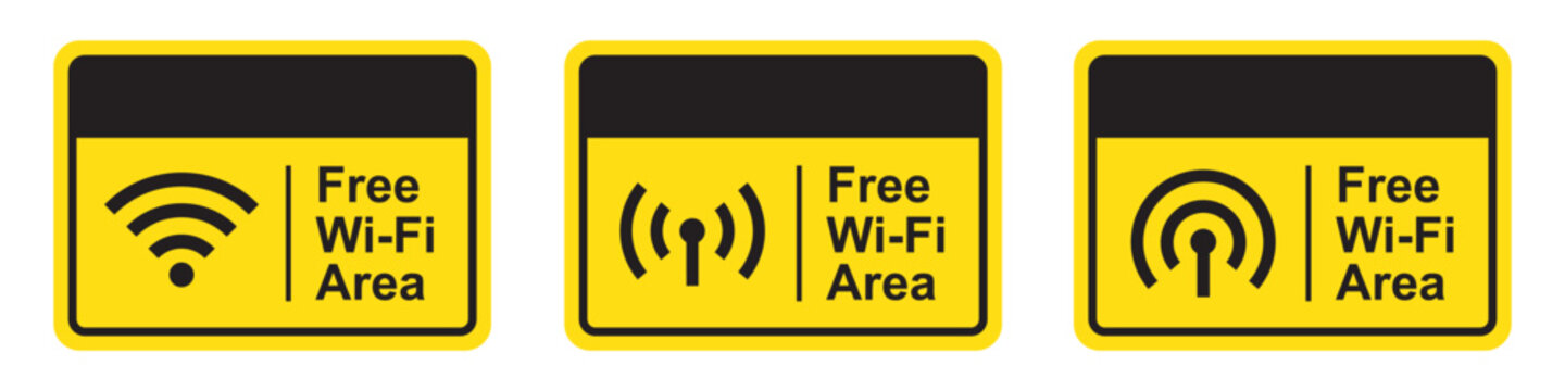 Free wifi area label sign icon illustration