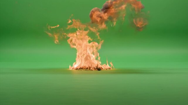 Backdraft Fire Burst Green Screen 4K Video