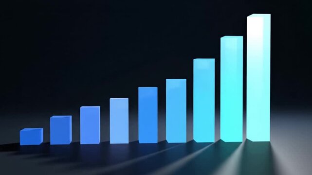 minimal animated bar chart growing and shifting video